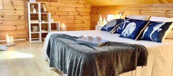 Beautiful wooden villa in a charming place surrounded by nature. 