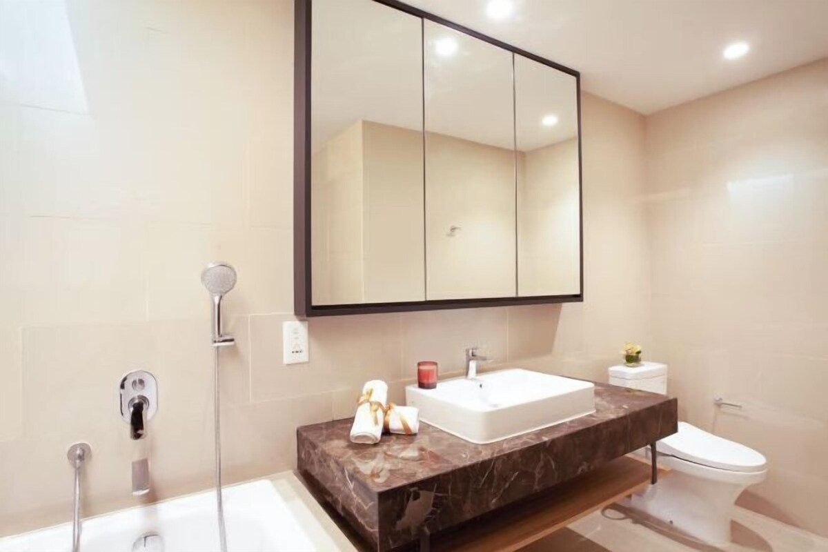 Eco-friendly toiletries, hair dryer, bathrobes, slippers