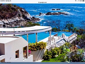 Outdoor pool - Awesome ocean views! Spacious, modern luxury condo. beach, pools,gym, restaurant (Huatulco)