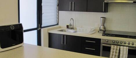 Kühlschrank, Mikrowelle, Ofen, Herdplatte