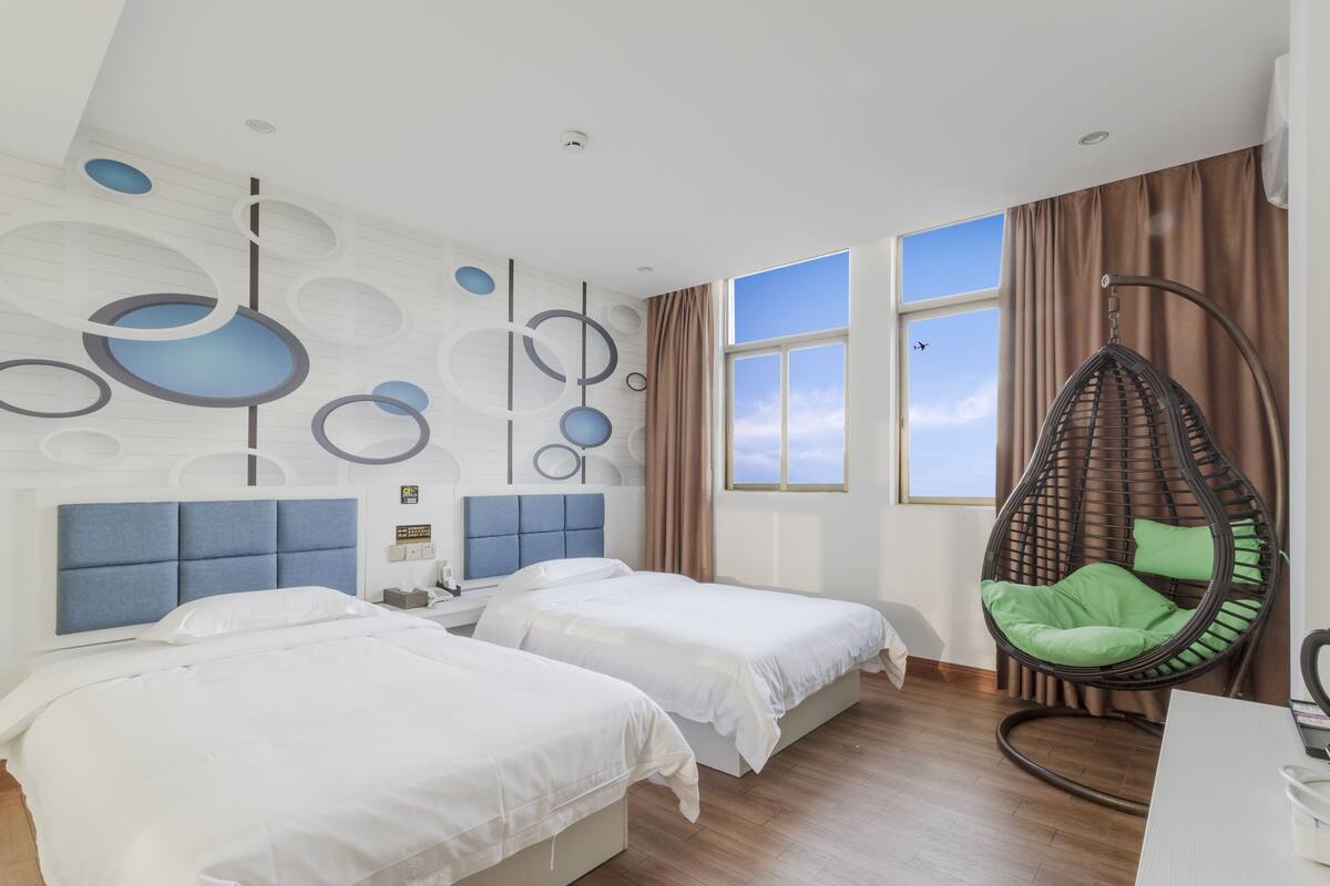 budget twin room | desk, blackout curtains, free wifi, bed sheets