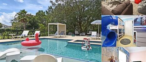 An infinity pool, a heated pool