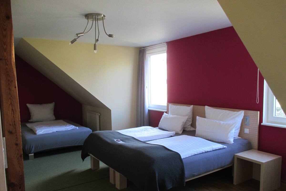 Habitación triple | Ropa de cama hipoalergénica, minibar, caja fuerte y escritorio