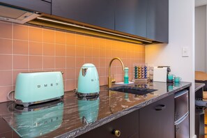 Fridge, oven, stovetop, dishwasher