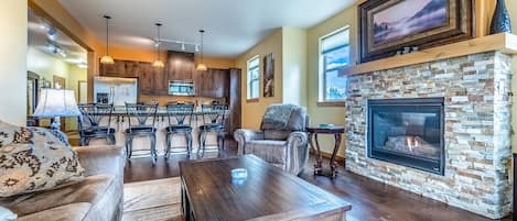 TV, fireplace, DVD player