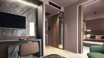 Junior-Suite | Hochwertige Bettwaren, Daunenbettdecken, Pillowtop-Betten, Minibar