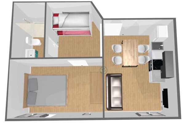 Floor plan - Villa Jean Julien - Le Guéry - Wifi - 2 rooms - 4 people (Mont-Dore)