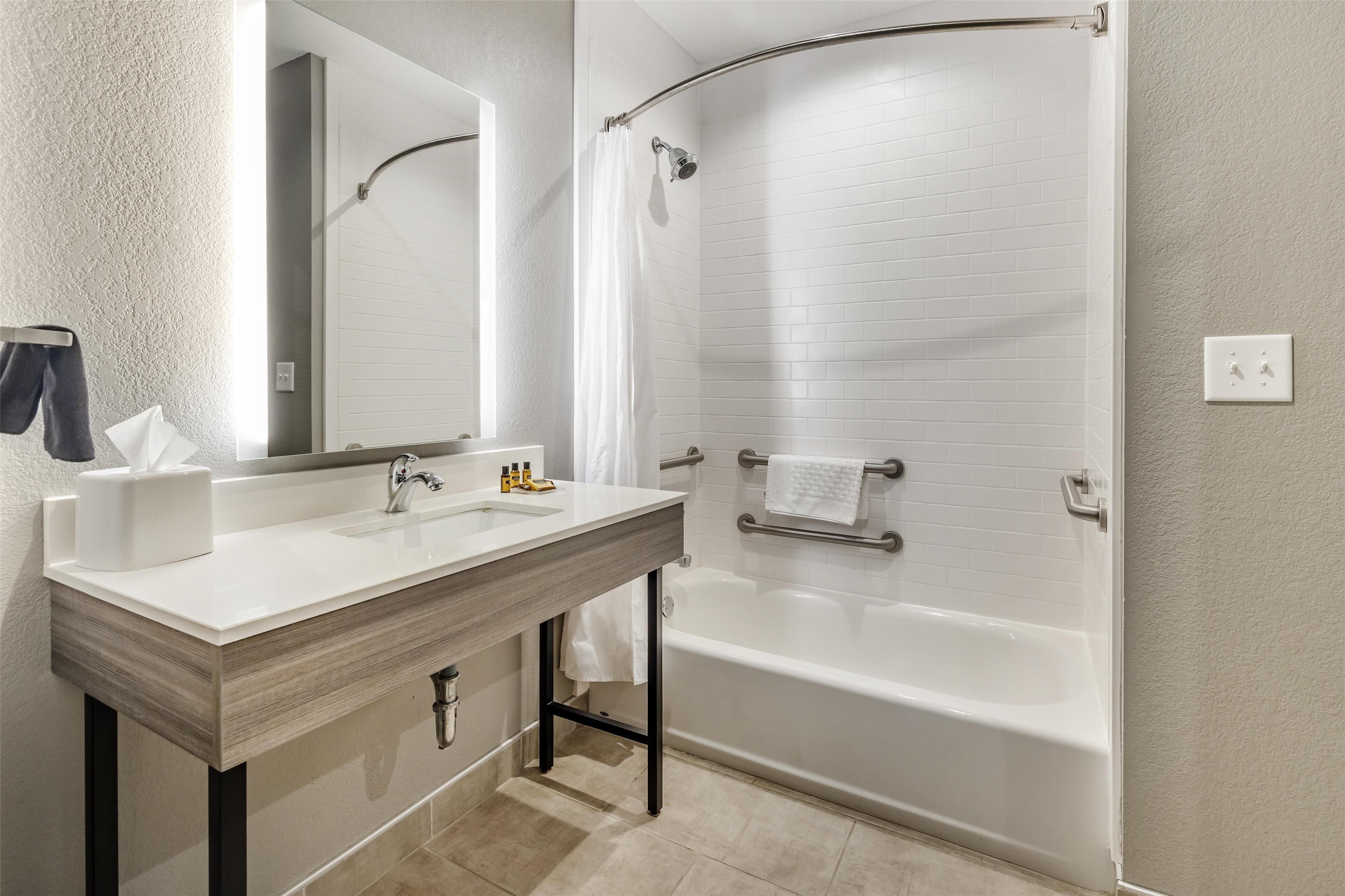 standard room, 1 king bed, accessible, bathtub (with single sofabed;larger room) | bathroom | free toiletries, hair dryer, towels, soap