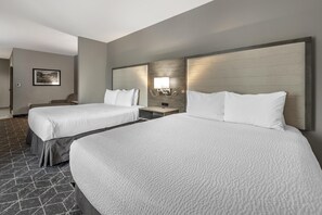 Standard Room, 2 Queen Beds, Accessible, Bathtub (Larger Room;with Sofabed) | 1 bedroom, desk, laptop workspace, blackout curtains