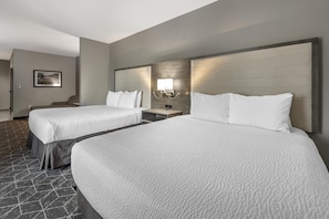 Standard Room, 2 Queen Beds, Accessible, Bathtub (Larger Room;with Sofabed) | 1 bedroom, desk, laptop workspace, blackout curtains