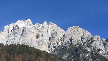 A mountain range with a clear sky.