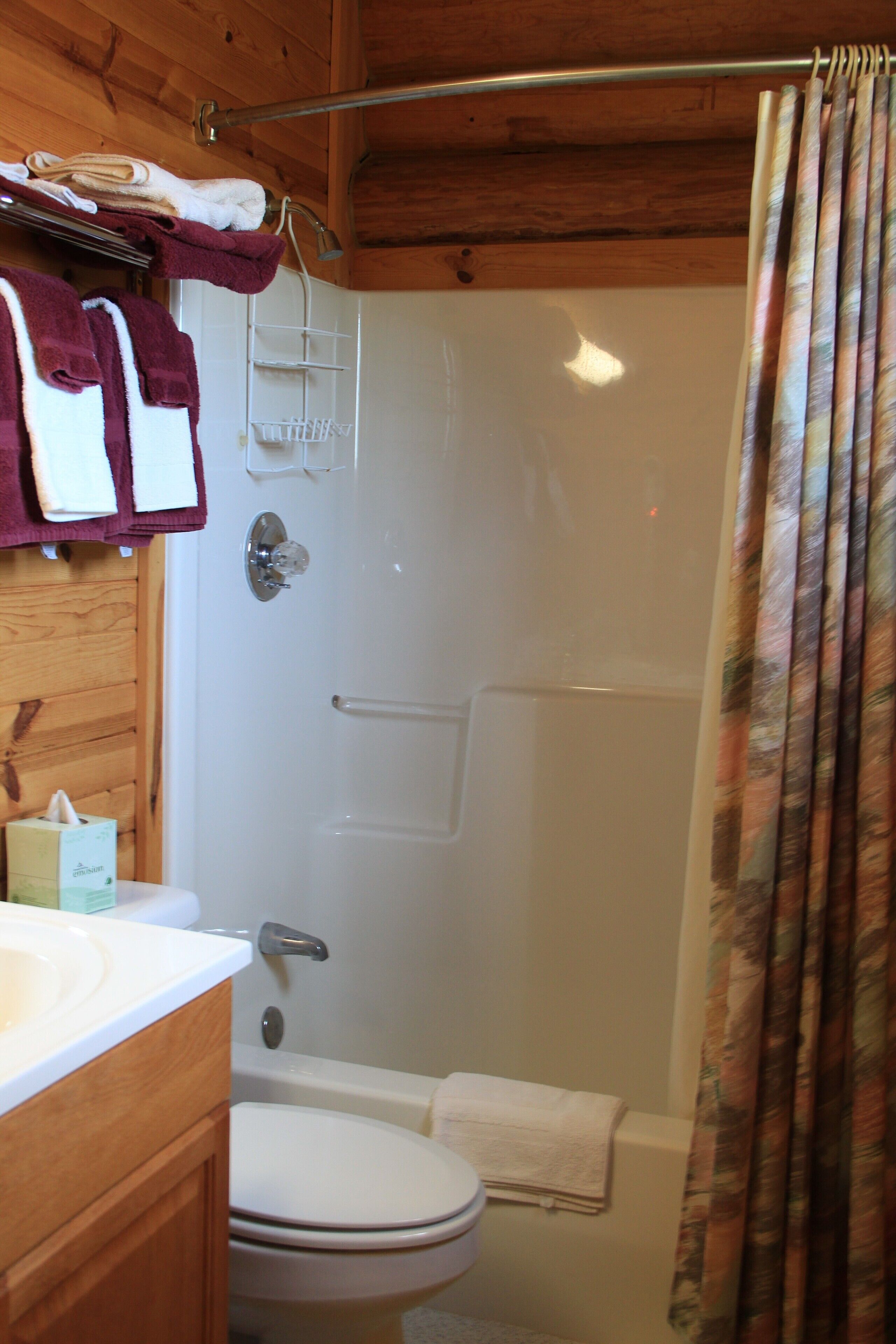 Ensemble douche/baignoire, articles de toilette gratuits, sèche-cheveux