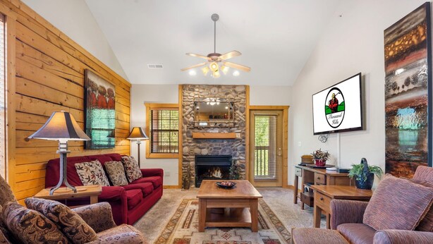 Unclassified image, 1 of 31, button - Lovely Cabin in the Heart of Branson! Gas Fireplace & Jetted Tub, Ticket/Golf Discounts (Branson)