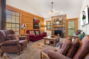 Smart TV, fireplace, DVD player