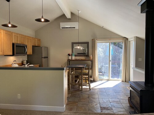 Hillside Loft- Spacious Studio, 100+mbps Wifi, Gas Fireplace, AC, Balcony