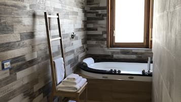 Combined shower/tub, jetted tub, hair dryer, bidet