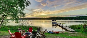 All 4 lakefront condos! Private beach, dock, sauna, club room, decks.