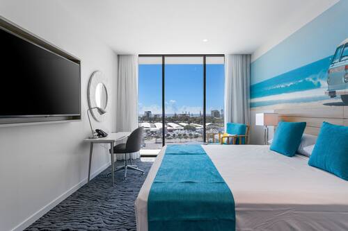 Premium bedding, down duvets, memory-foam beds, desk