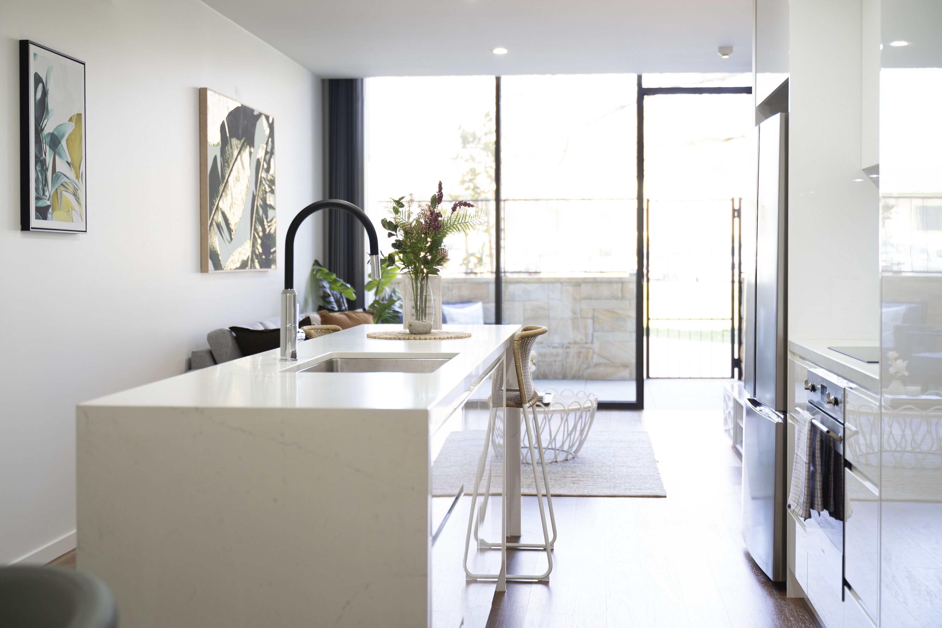 One Bedroom Apartment With Parking | Private kitchen | Full-sized fridge, microwave, oven, stovetop