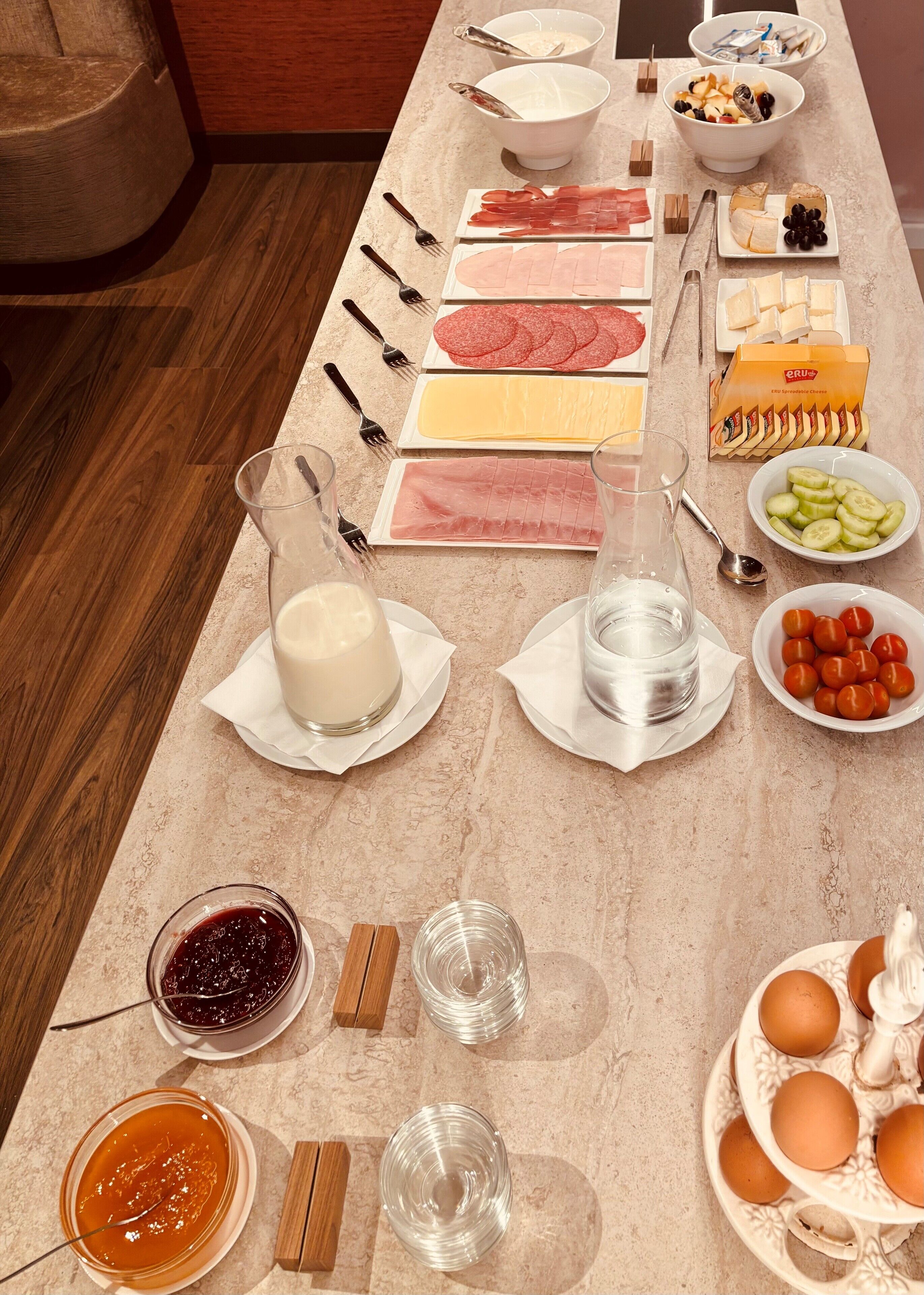 daily self-service breakfast (eur 19.50 per person)