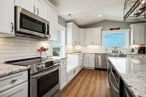 Oven, dishwasher, coffee/tea maker, highchair