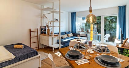 Gemütliche Einzimmerwohnung in ruhiger Gegend mit WLAN, Terrasse und Garten