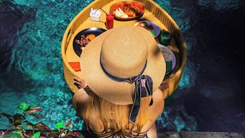 Outdoor pool, pool loungers