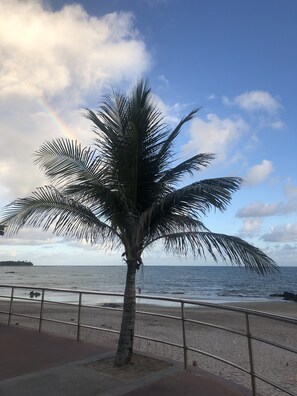 Ubicación cercana a la playa y tumbonas