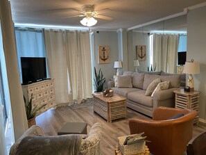 TV, DVD player - Whaler 4A Beachfront Condo w/ gorgeous Gulf Views (Gulf Shores)