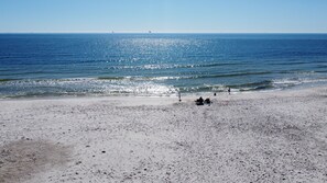 On the beach, sun-loungers, beach towels - Beautiful Gulf 4 BR/4 Bath, High End Furnishings w/Beach Gear and 2 Kayaks! (Dauphin Island)