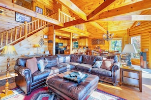 TV, fireplace, DVD player, foosball