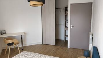 1 chambre, bureau, Wi-Fi, draps fournis