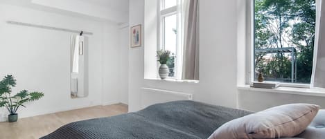 1 bedroom, desk, laptop workspace, iron/ironing board