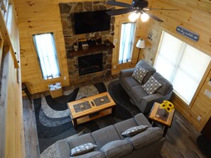 Smart TV, fireplace, DVD player, table football