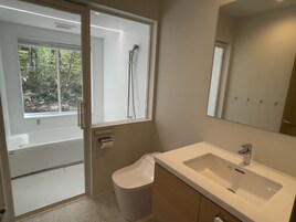 Luxury Chalet | Bathroom | Combined shower/tub, hair dryer, electronic bidet, towels