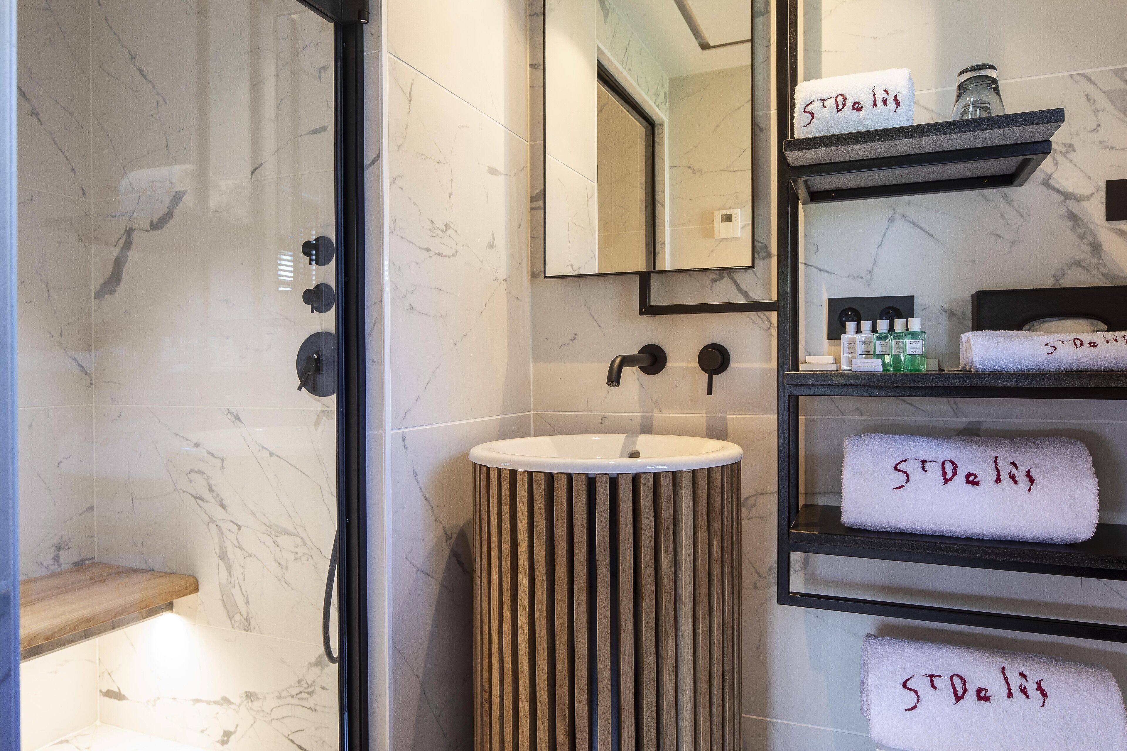 superior double room | bathroom | designer toiletries, hair dryer, bathrobes, slippers