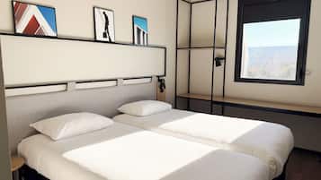 Chambre Standard, 2 lits une place | Bureau, chambres insonorisées, Wi-Fi gratuit, draps fournis