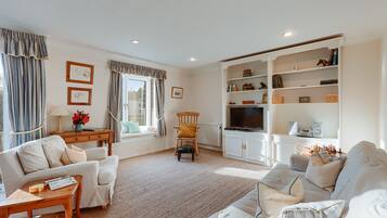 TV, DVD player, books