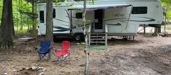 Betsie  - Excellent 35Ft RV Camper in the Woods  Fire Pit & Hot Tub Access