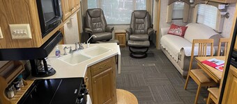 Betsie  - Excellent 35Ft RV Camper in the Woods  Fire Pit & Hot Tub Access