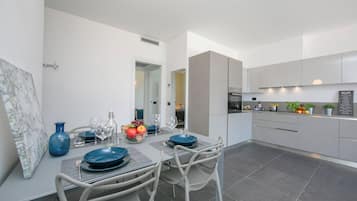 Family Apartment, Multiple Bedrooms, Mountainside (Sant' Agata Bellavista) | Private kitchen | Full-size fridge, microwave, oven, stovetop