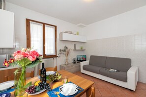 Family Apartment, Multiple Bedrooms, Lakeside (Garibaldi Lake View 3) | Living area | 24-inch flat-screen TV with digital channels, TV - Garibaldi Lake view 3 (San Siro)