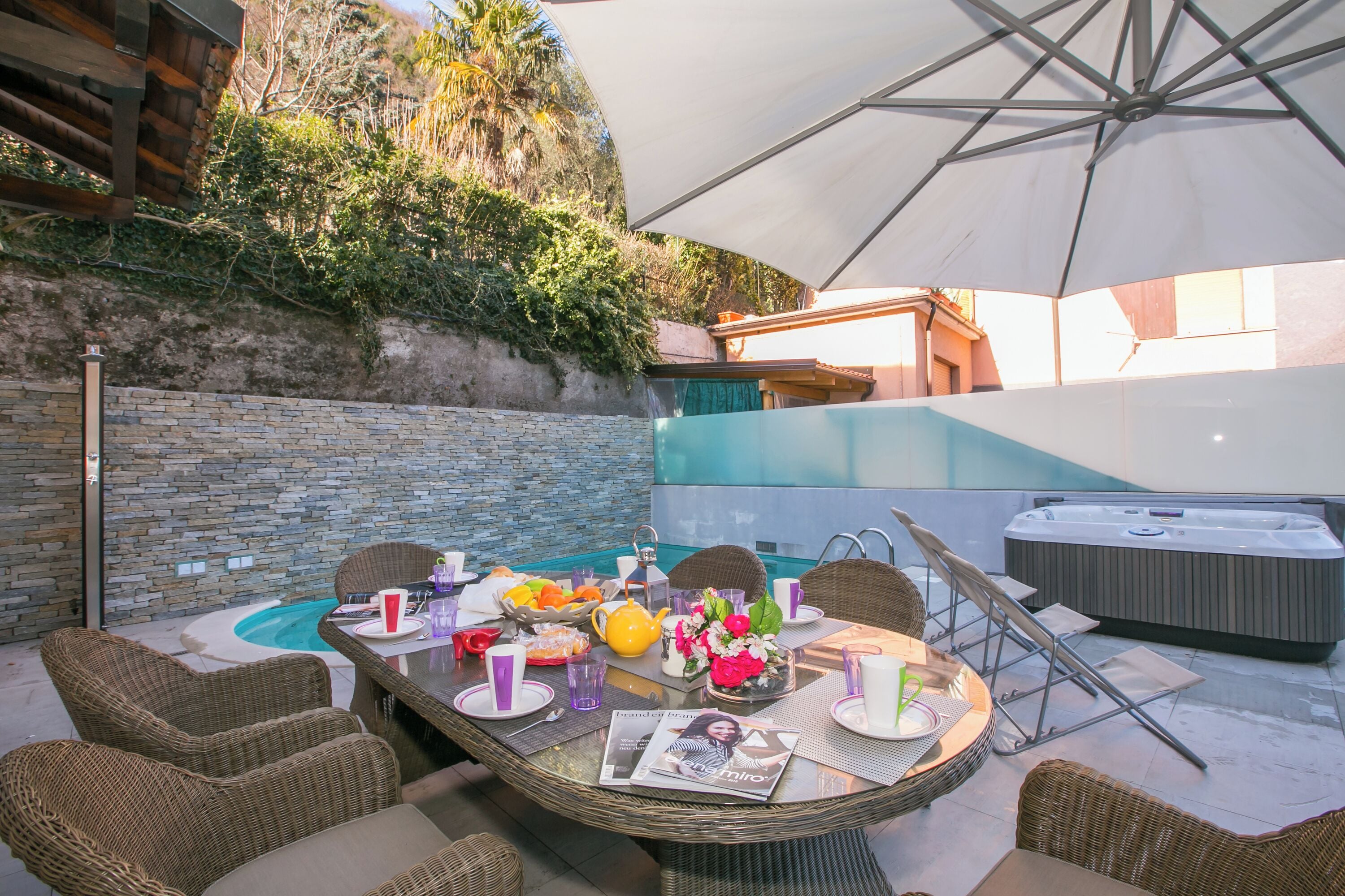 Biệt thự dành cho gia đình, nhiều phòng ngủ (Villa Lucia Laglio) | Khu ẩm thực ngoài trời