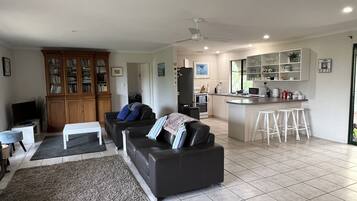 Una Smart TV, una chimenea, un reproductor de DVD