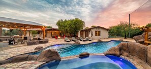 Outdoor pool, a heated pool