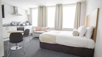 Monolocale | 2 camere, biancheria da letto ipoallergenica, una scrivania