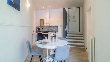 Family Apartment, 2 Bedrooms, 2 Bathrooms, Lakeside (Menaggio Tosca 1) | Private kitchen | Coffee/tea maker, full-size fridge, microwave, oven