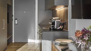 Fridge, oven, stovetop, espresso maker