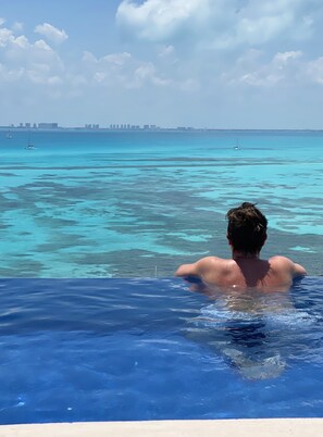 Outdoor pool, a heated pool - Stunning Views - New luxury home with 4 king suites, TWO pools and Ocean Access! (Isla Mujeres)