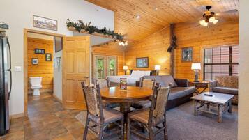 Smart TV, fireplace, DVD player